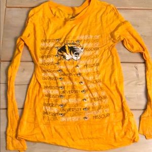 Thin long sleeve mizzou shirt